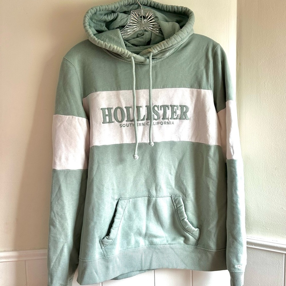 Hollister Mint Green Hoodie Sweatshirt Y2K Women’s Large